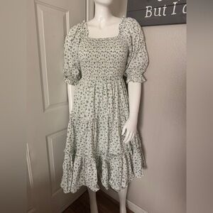 Large Ivy City Co Blue Floral Madeline Dress